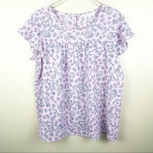 🌿 Pretty Sheer Floral Top Size M